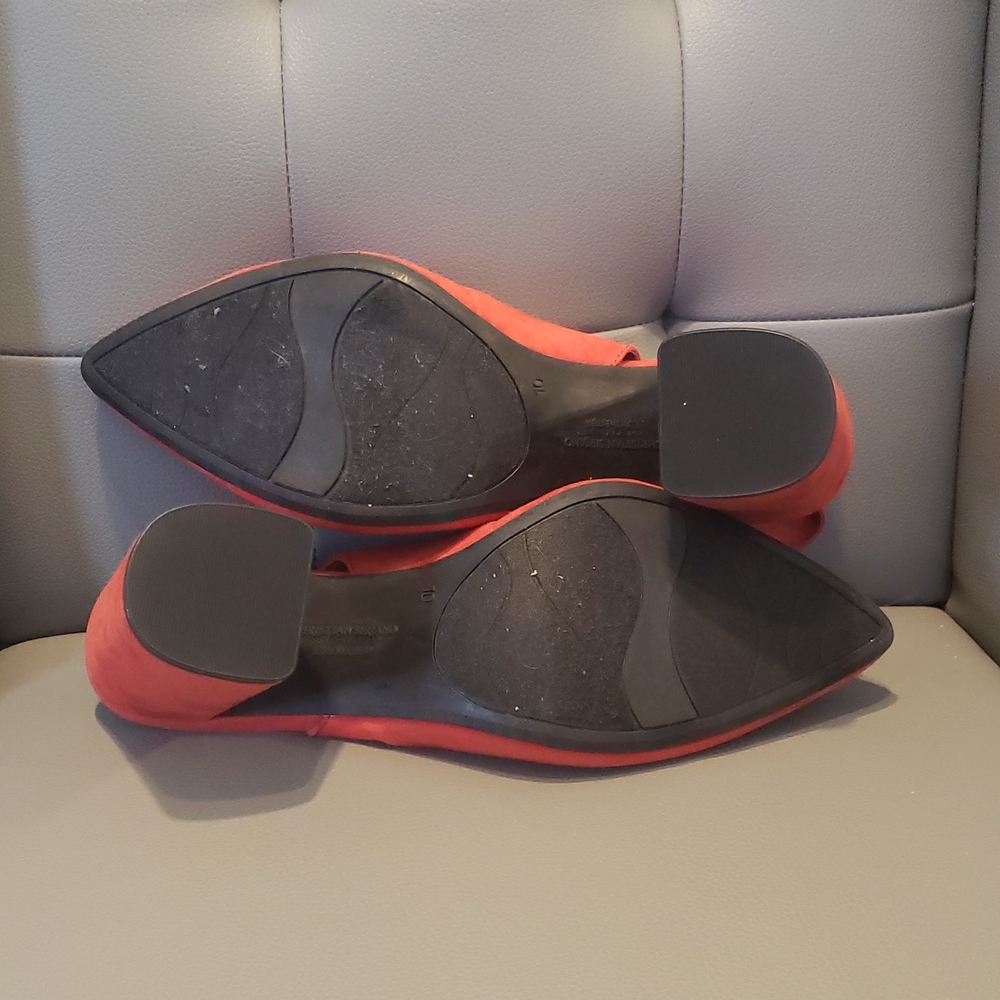 NWOT - Suede Slingback Shoes (red) - Picture 5 of 7
